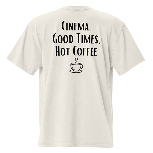 Cinema, Good Times, Hot Coffee T-Shirt - White